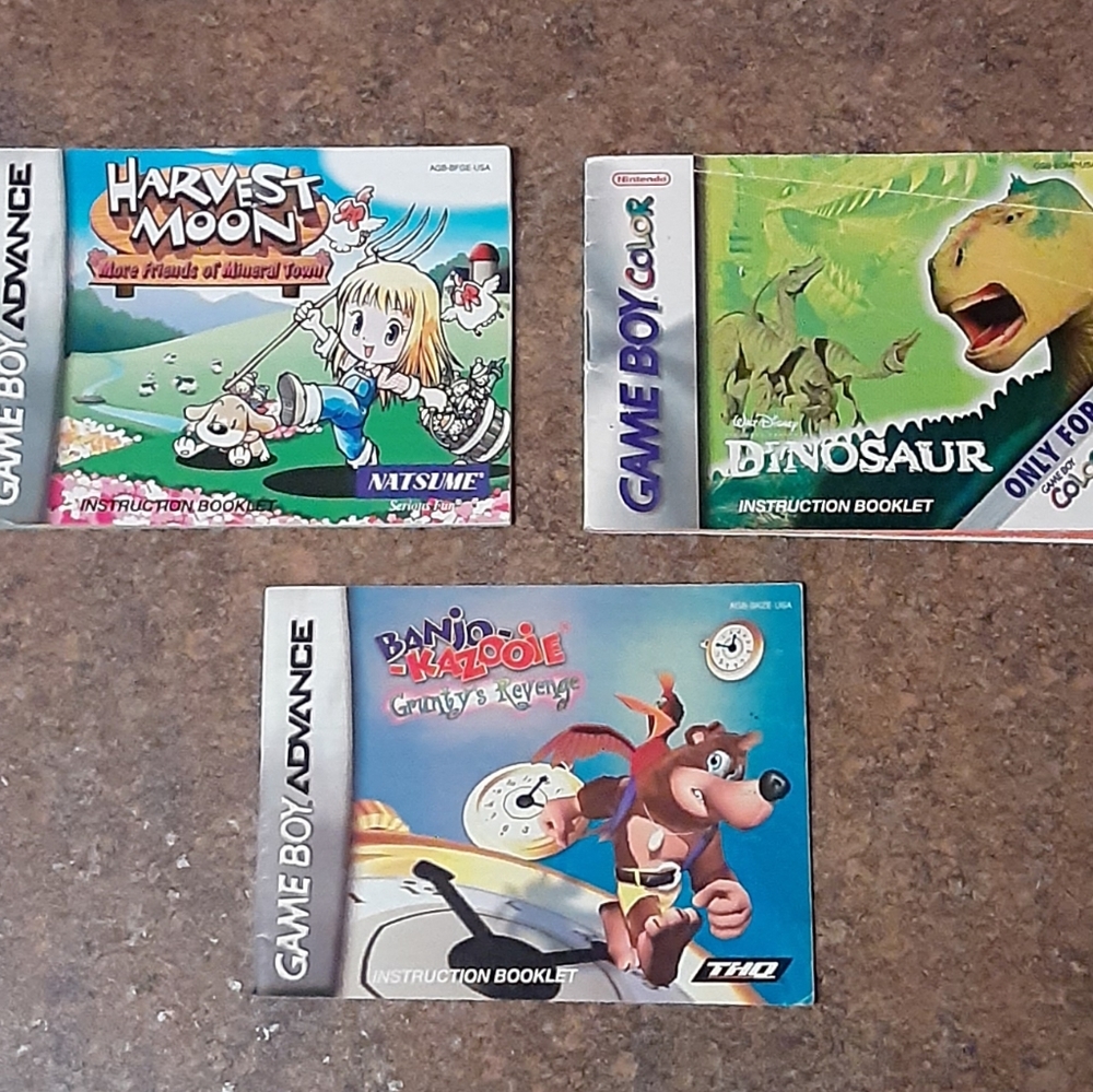 Nintendo GameBoy Video Game Manuals (Lot of 3)